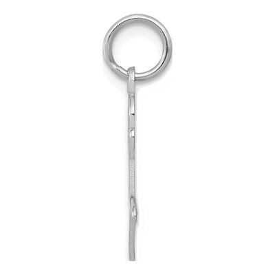 14K White Gold Rose Charm Pendant – view 3