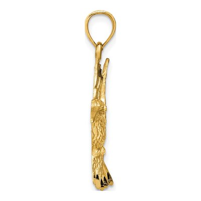 14K Yellow Gold Diamond-Cut Hummingbird Pendant – view 3
