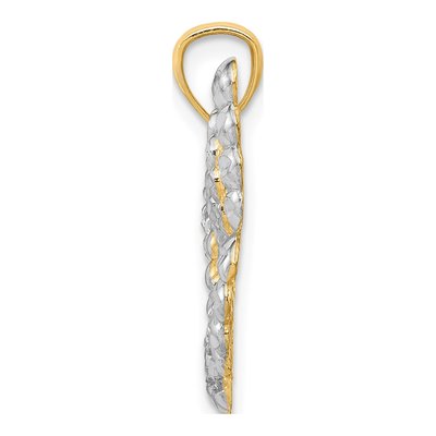 14K Yellow & Rhodium Diamond-Cut Butterfly Pendant – view 3