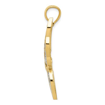 14K Yellow Gold Diamond-Cut Butterfly Pendant – view 3
