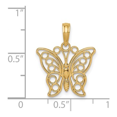 14K Yellow Gold Cut-Out Butterfly Pendant – view 4