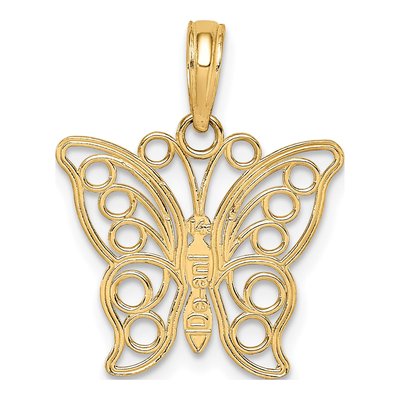 14K Yellow Gold Cut-Out Butterfly Pendant – view 5