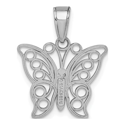 14K White Gold Cut-Out Butterfly Pendant – view 4