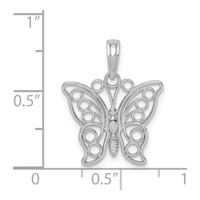 14K White Gold Cut-Out Butterfly Pendant – view 5