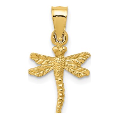 14K Yellow Gold Dragonfly Pendant