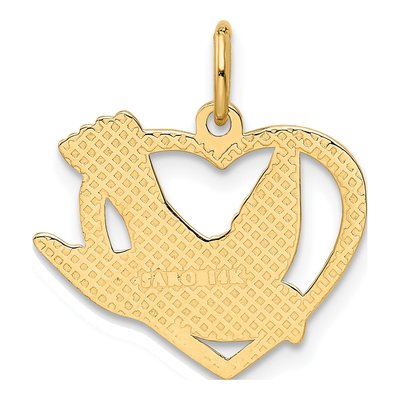 14K Yellow Gold Dove Heart Pendant – view 4