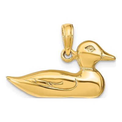 14K Yellow Gold Mallard Pendant