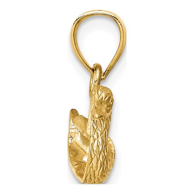 14K Yellow Gold Diamond-Cut Duck Pendant – view 3