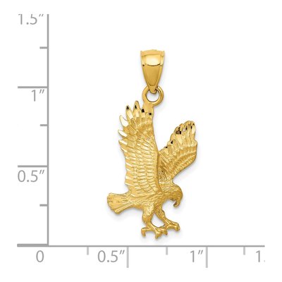 14K Yellow Gold Diamond-Cut Eagle Pendant – view 5
