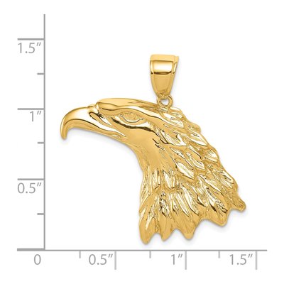 14K Yellow Gold Eagle Head Pendant – view 5