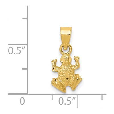 14K Yellow Gold Diamond-Cut Frog Pendant – view 4