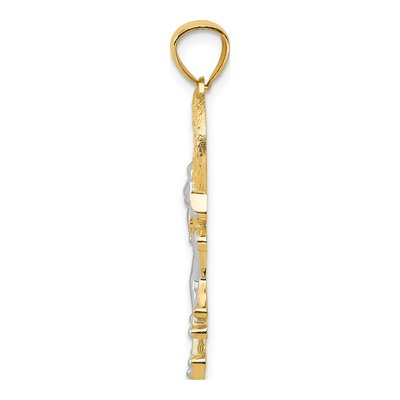 14K Yellow Gold Frog Heart Pendant – view 3