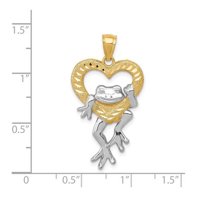 14K Yellow Gold Frog Heart Pendant – view 5