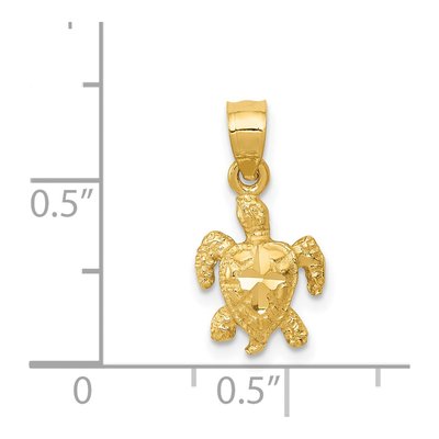 14K Yellow Gold Turtle Pendant – view 5