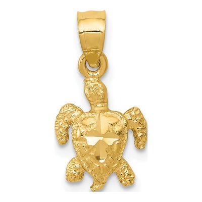 14K Yellow Gold Turtle Pendant