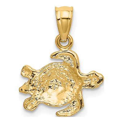 14K Yellow Gold Turtle Pendant – view 4