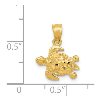 14K Yellow Gold Turtle Pendant – view 5