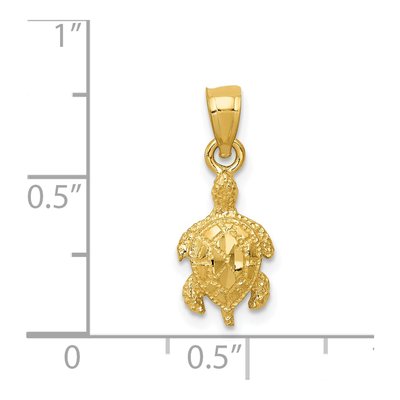 14K Yellow Gold Turtle Pendant – view 5