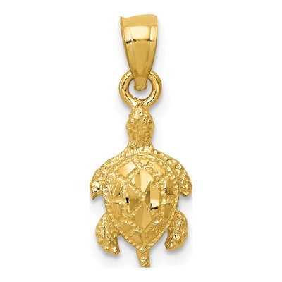 14K Yellow Gold Turtle Pendant