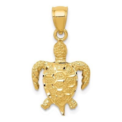14K Yellow Gold Turtle Pendant