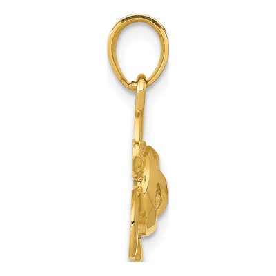 14K Yellow Gold Small Open Turtle Pendant – view 3