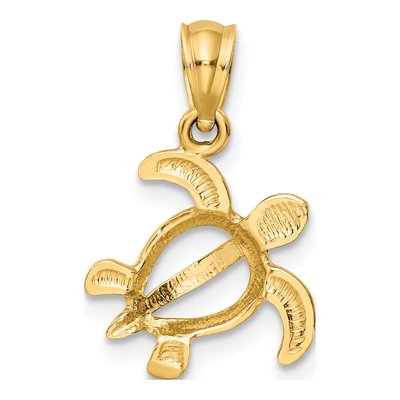 14K Yellow Gold Small Open Turtle Pendant – view 4