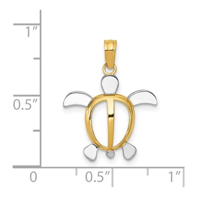 14K Yellow Gold Sea Turtle Pendant – view 5