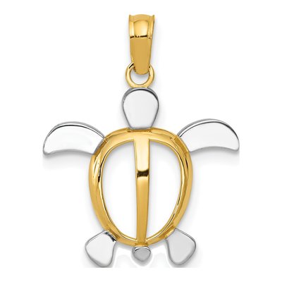 14K Yellow Gold Sea Turtle Pendant