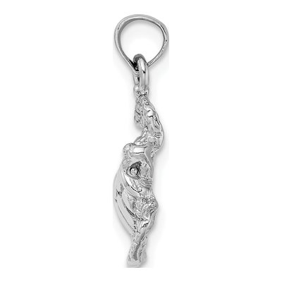 14K White Gold Textured Sea Turtle Pendant – view 3