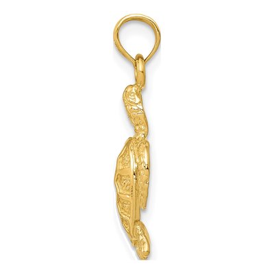 14K Yellow Gold Sea Turtle Pendant – view 3