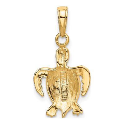 14K Yellow Gold Sea Turtle Pendant – view 4