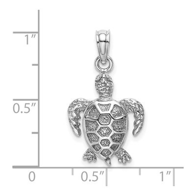 14K White Gold Sea Turtle Pendant – view 4
