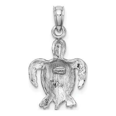 14K White Gold Sea Turtle Pendant – view 5