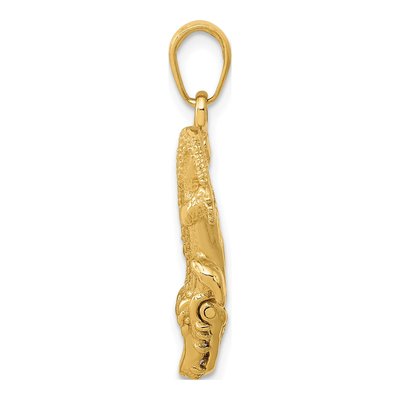 14K Yellow Gold Alligator Pendant – view 3