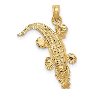 14K Yellow Gold Alligator Pendant – view 4