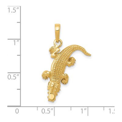 14K Yellow Gold Alligator Pendant – view 5
