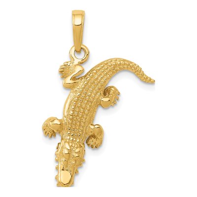 14K Yellow Gold Alligator Pendant