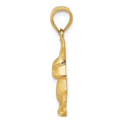 14K Yellow Gold Diamond-Cut Rabbit Pendant – view 3