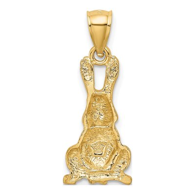 14K Yellow Gold Diamond-Cut Rabbit Pendant – view 4