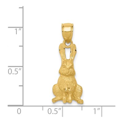 14K Yellow Gold Diamond-Cut Rabbit Pendant – view 5