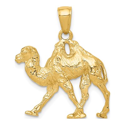 14K Yellow Gold 3-D Camel Pendant