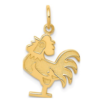 14K Yellow Gold Rooster Pendant