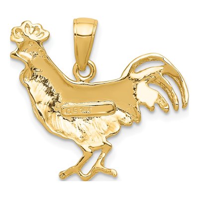 14K Yellow Gold Rooster Pendant – view 5