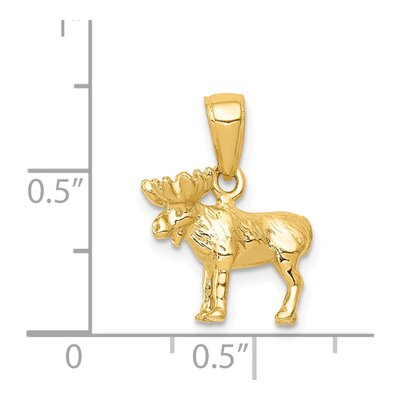 14K Yellow Gold 3-D Moose Pendant – view 5