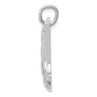 14K White Gold Howling Wolf Pendant – view 3