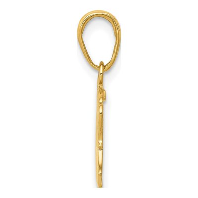14K Yellow Gold Textured Elephant Pendant – view 3