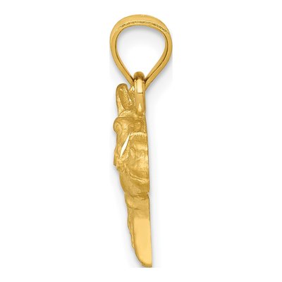 14K Yellow Gold Diamond-Cut Horse Head Pendant – view 3