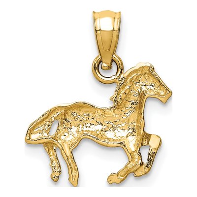 14K Yellow Gold Cantering Horse Pendant – view 4
