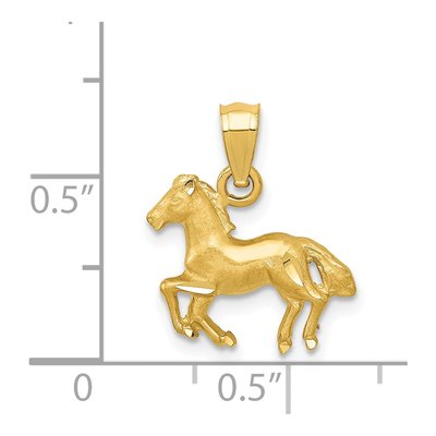 14K Yellow Gold Cantering Horse Pendant – view 5