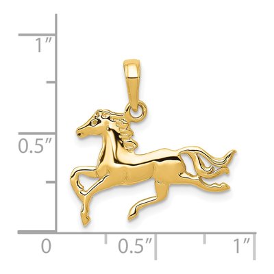 14K Yellow Gold Jumping Horse Pendant – view 5
